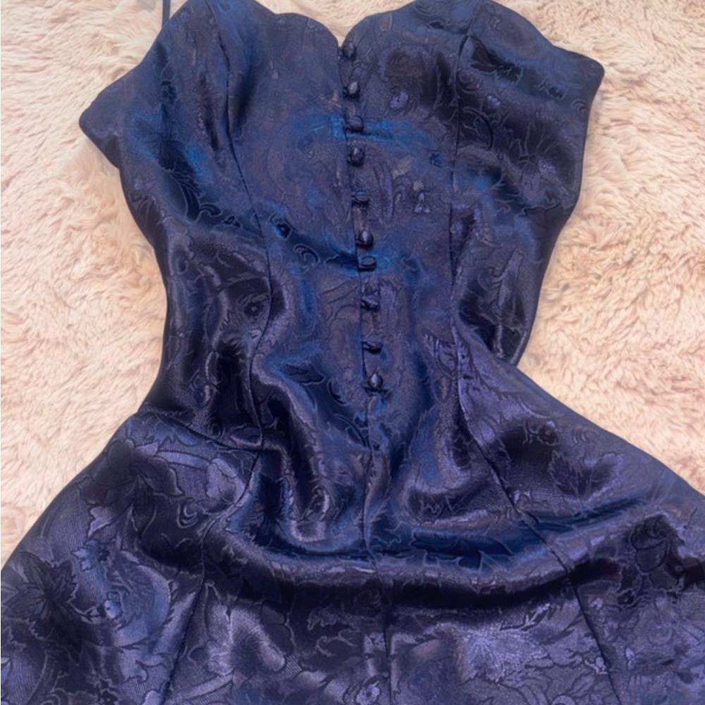 Victoria's Secret Midnight Blue Floral Strapless Dress